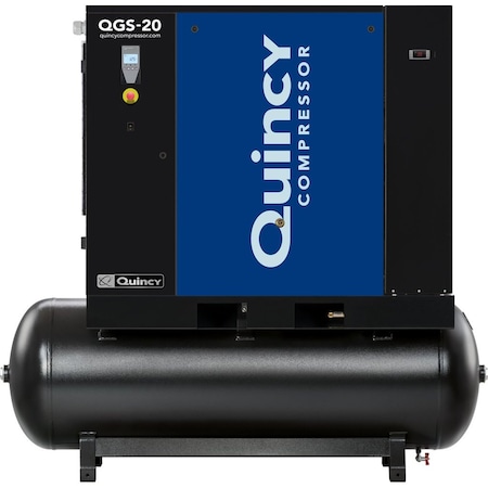 Quincy Compressor QGS 20-HP 132gal Tank Mnted Rotry Scrw Air Comprssor W/Dryer Triv/3/60 QGS 20 TMD-3